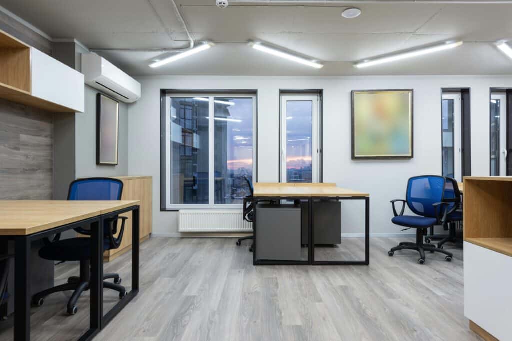 Inside an empty new office ready for occupants