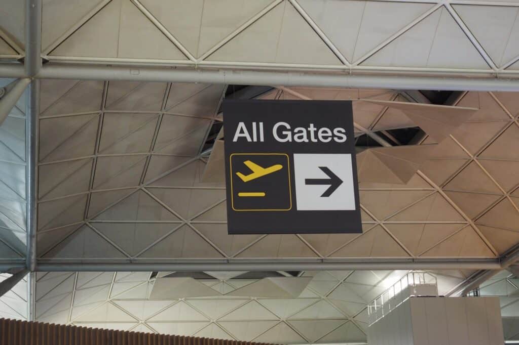 'All Gates' sign in an airport